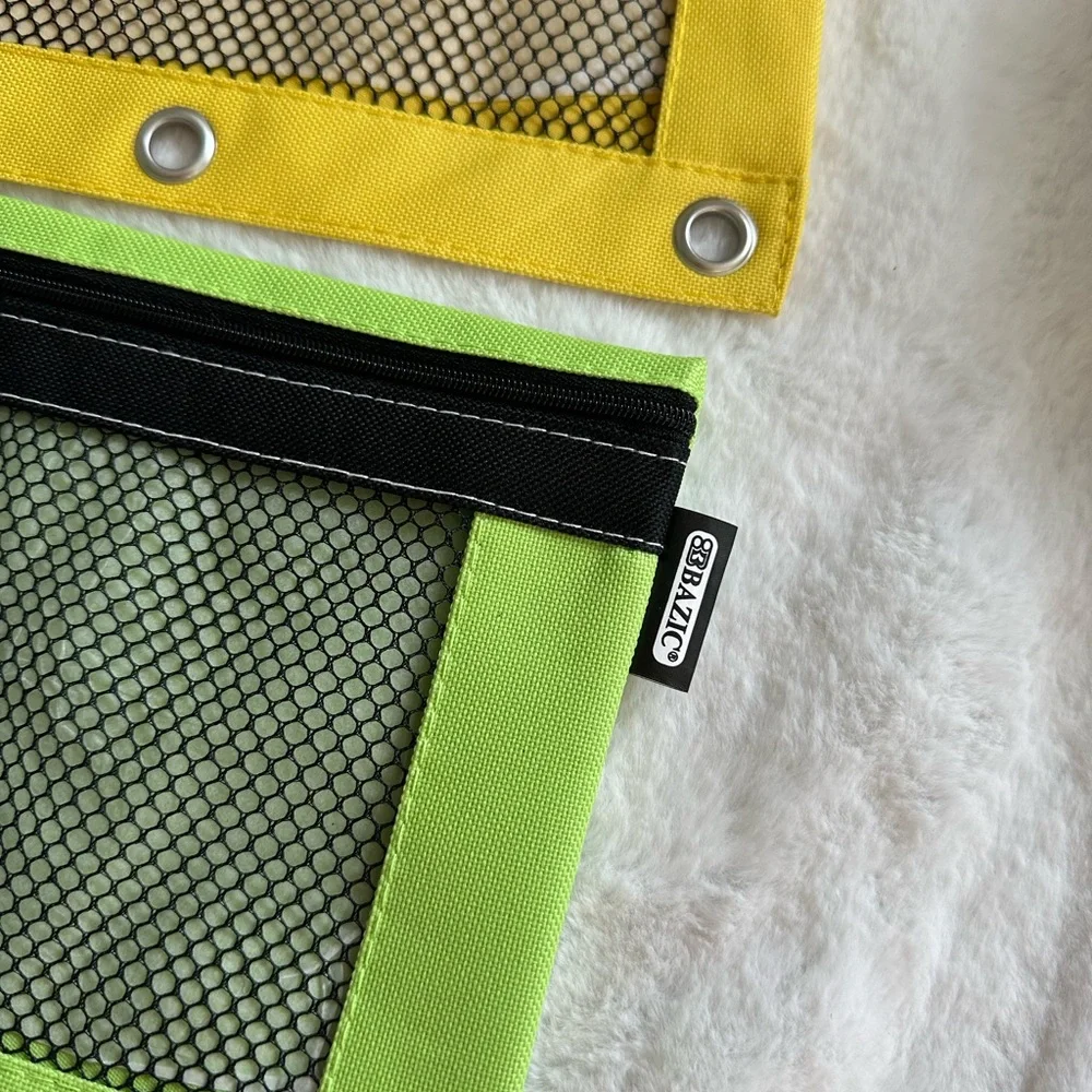 Colorful Binder Pouches - Pink, Yellow, Green